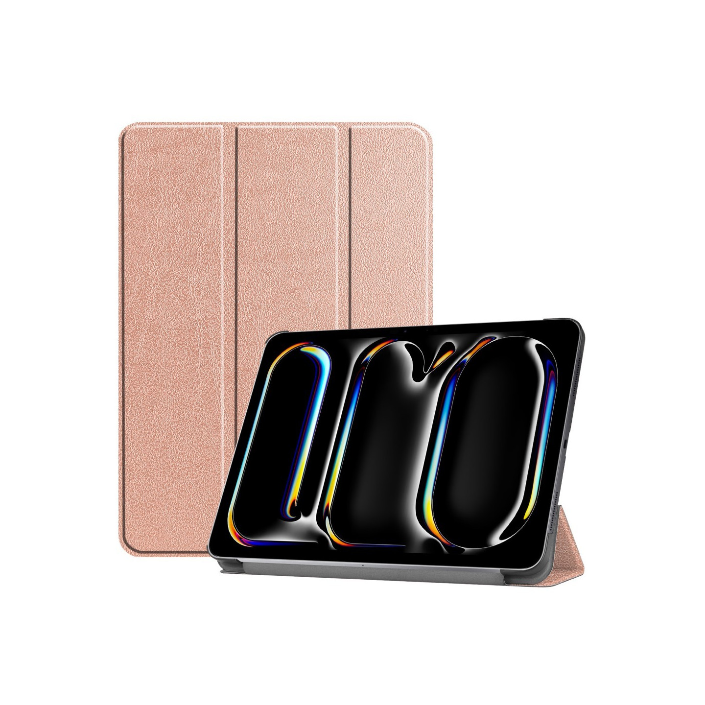 For iPad Pro 11 (2024) Case Tri - fold Stand Tablet Cover - RoseGold