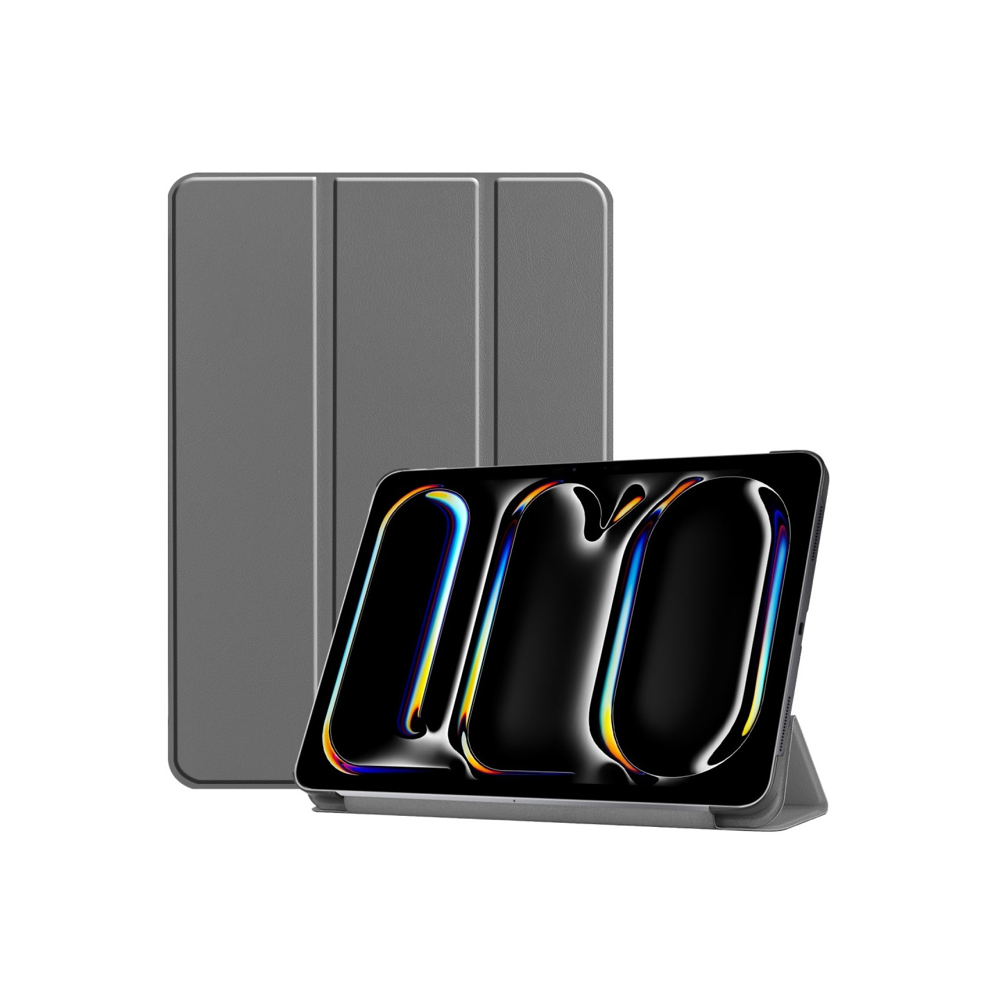 Til iPad Pro 11 (2024) Etui Tre - fold Stativ Tablet Cover - Grå