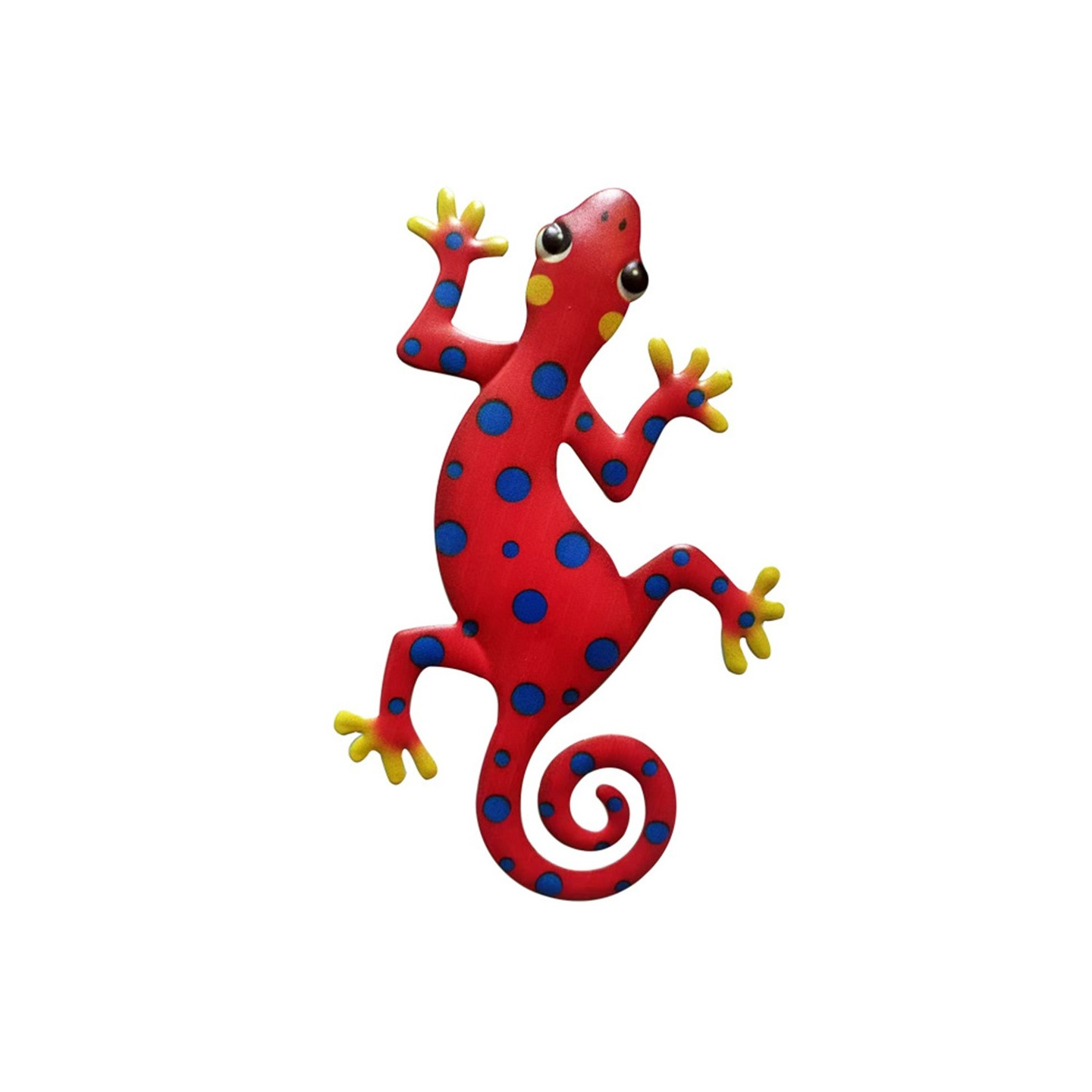 Gecko Lizard Wall Decal Garden Ornament 13x22cm - Red/Blue