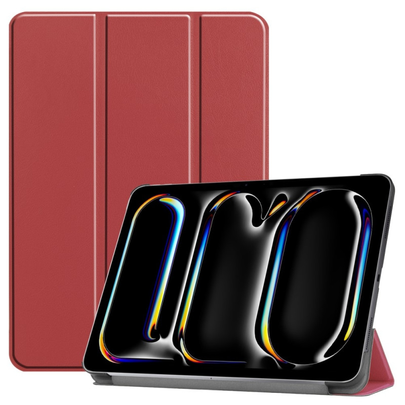 Til iPad Pro 11 (2024) Etui Tre - fold Stativ Tablet Cover - Vinrød