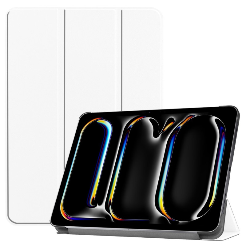 For iPad Pro 11 (2024) Case Tri - fold Stand Tablet Cover - White