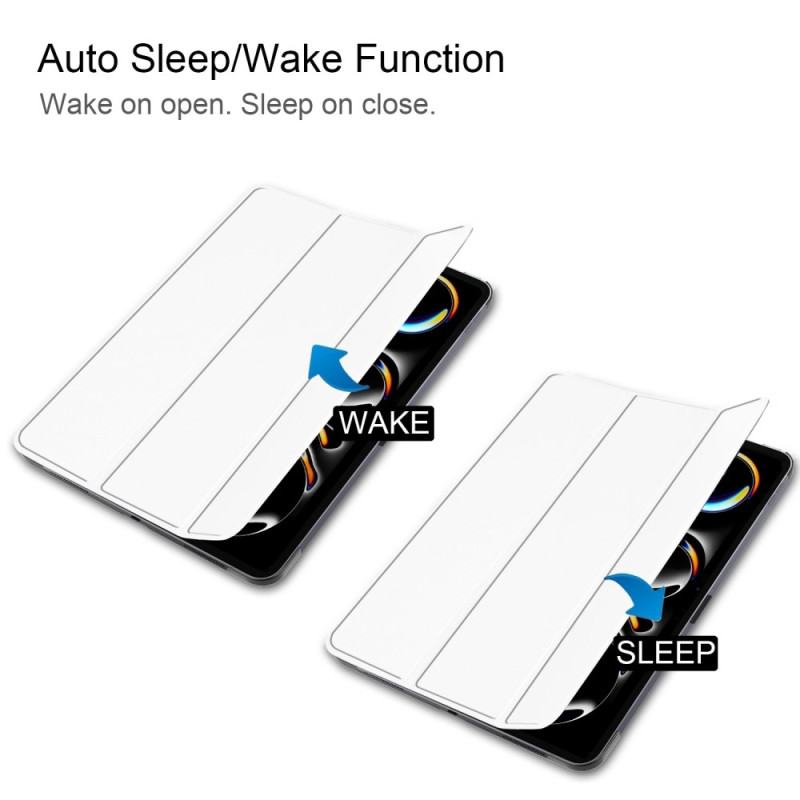 Til iPad Pro 11 (2024) Etui Tre - fold Stativ Tablet Cover - Hvid