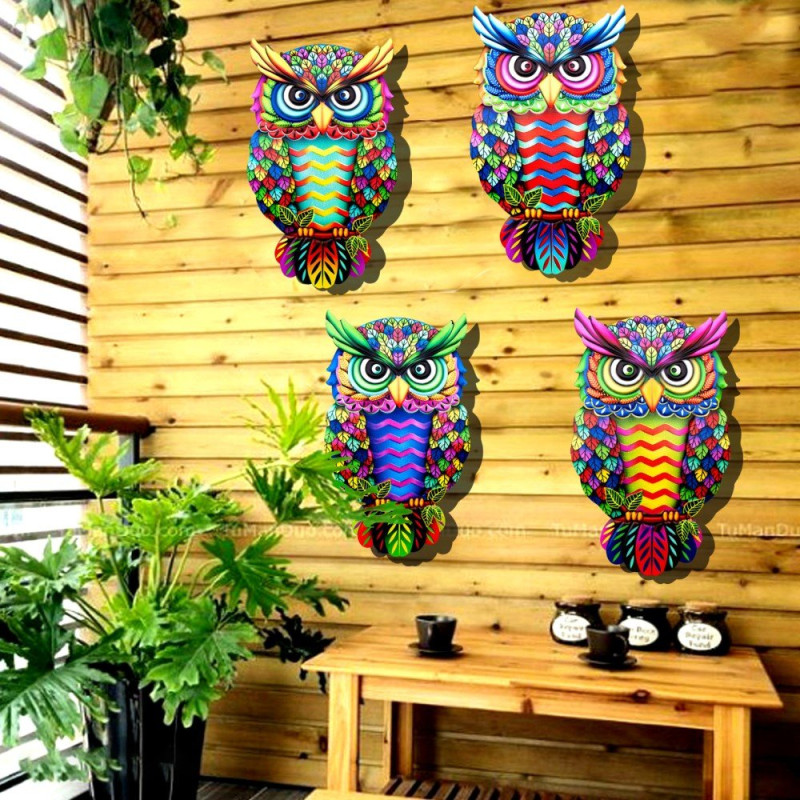 Owl Wall Decal Garden Ornament 26x16x1cm - 3