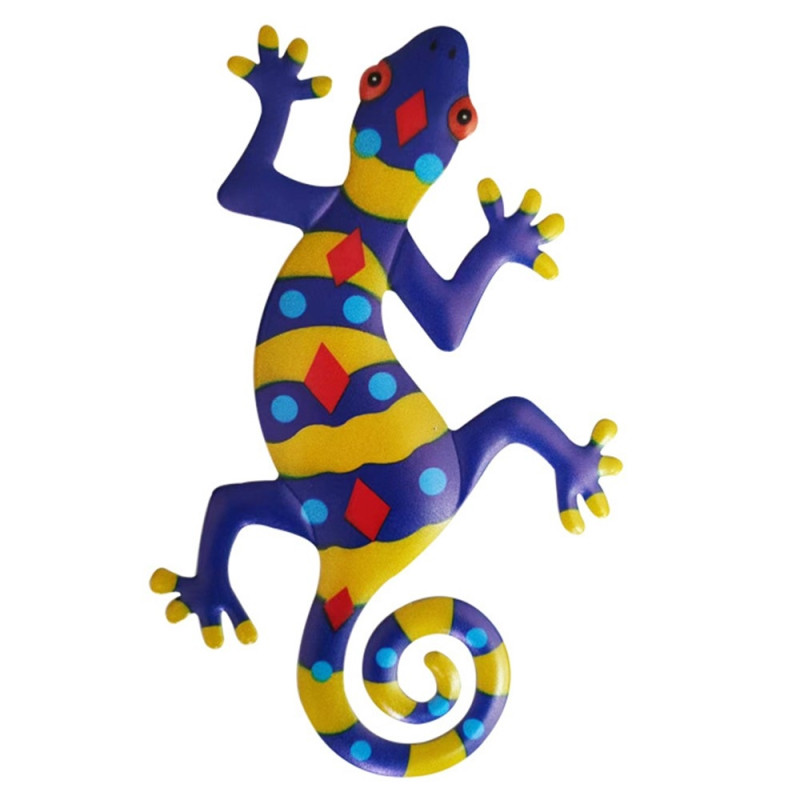 Gecko Lizard Wall Decal Garden Ornament 13x22cm - Yellow