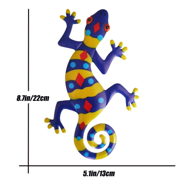 Gecko Lizard Wall Decal Garden Ornament 13x22cm - Yellow