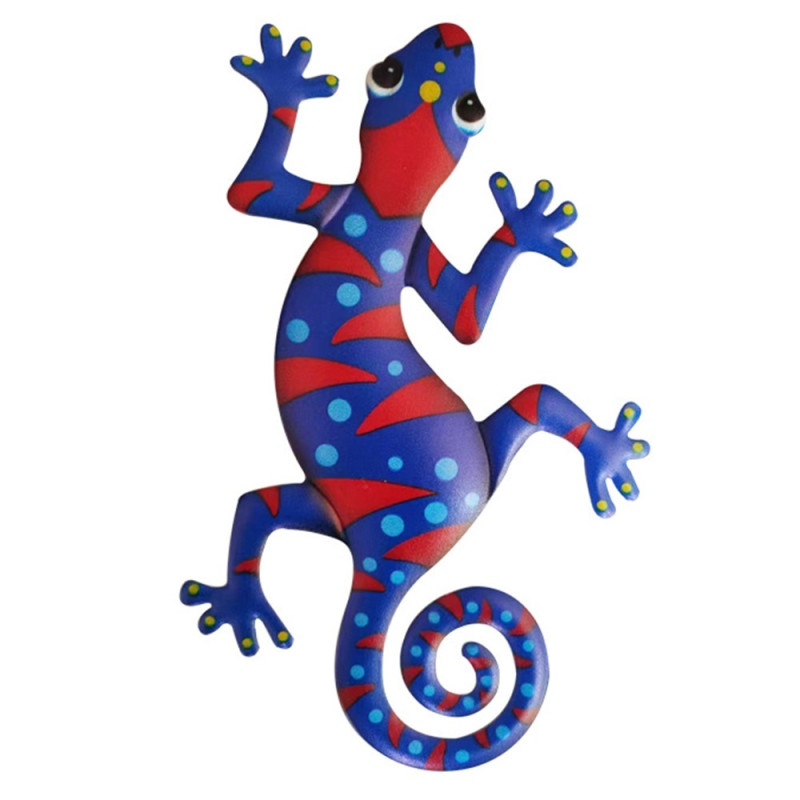 Gecko Lizard Wall Decal Garden Ornament 13x22cm - Dark Blue