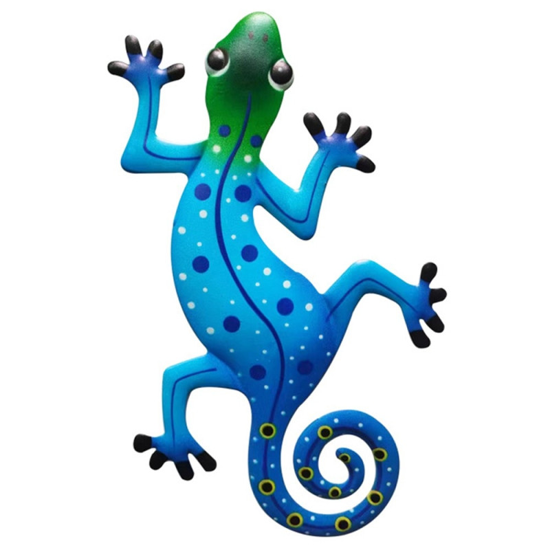 Gecko Lizard Wall Decal Garden Ornament 13x22cm - Baby Blue