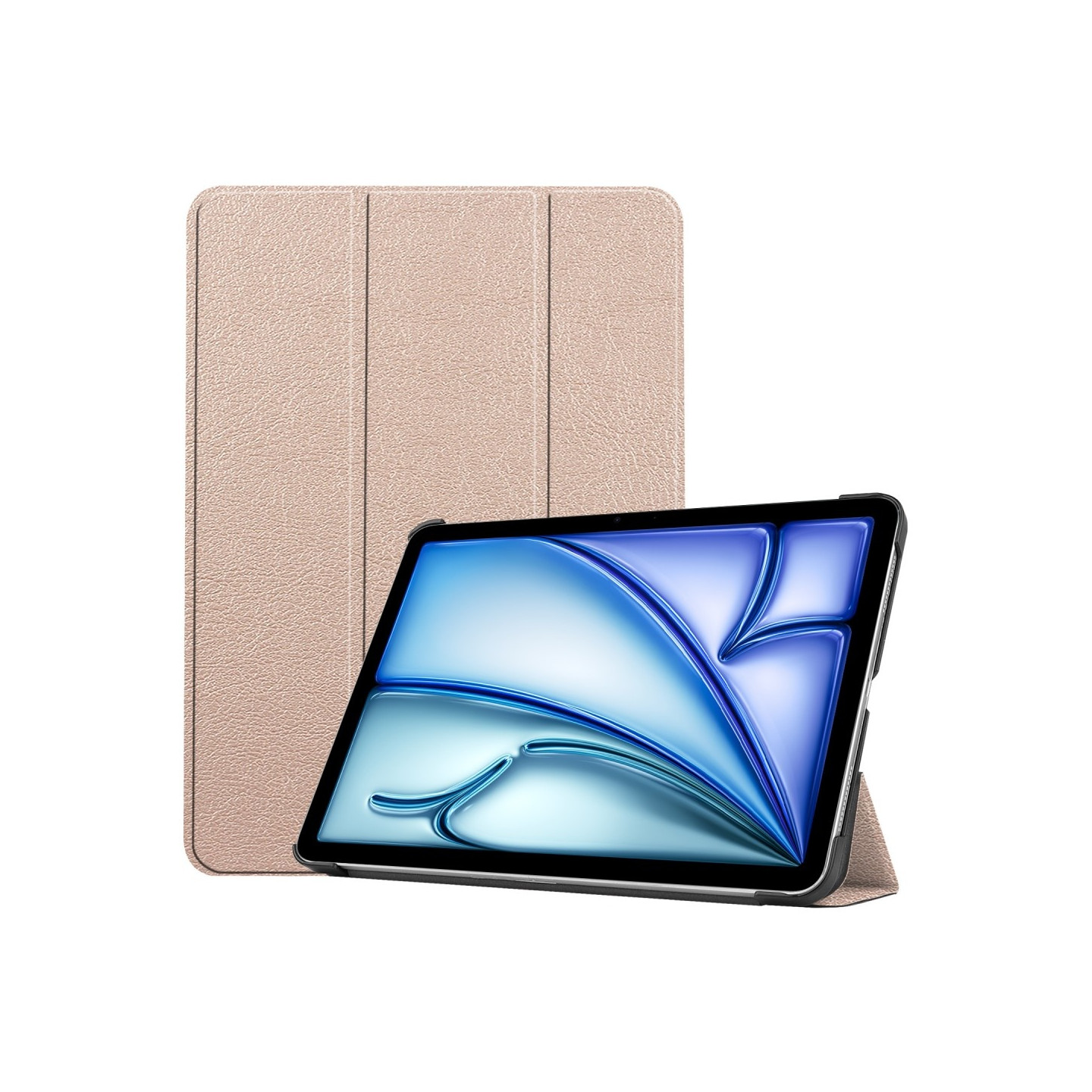 For iPad Air 11 (2024) Case Tri - fold Stand Tablet Cover - Gold