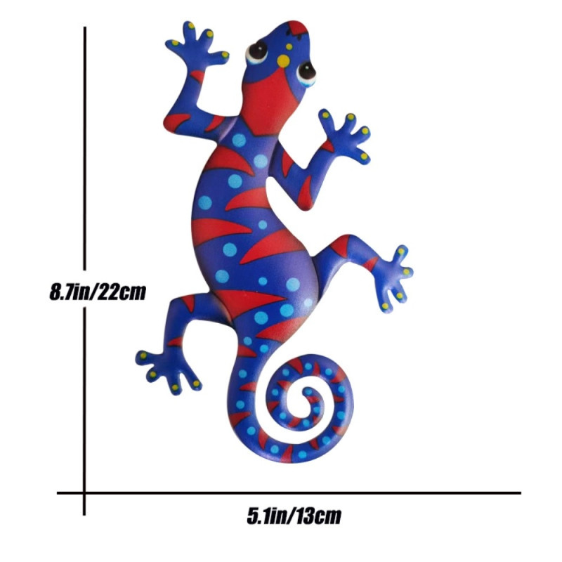 Gecko Lizard Wall Decal Garden Ornament 13x22cm - Dark Blue