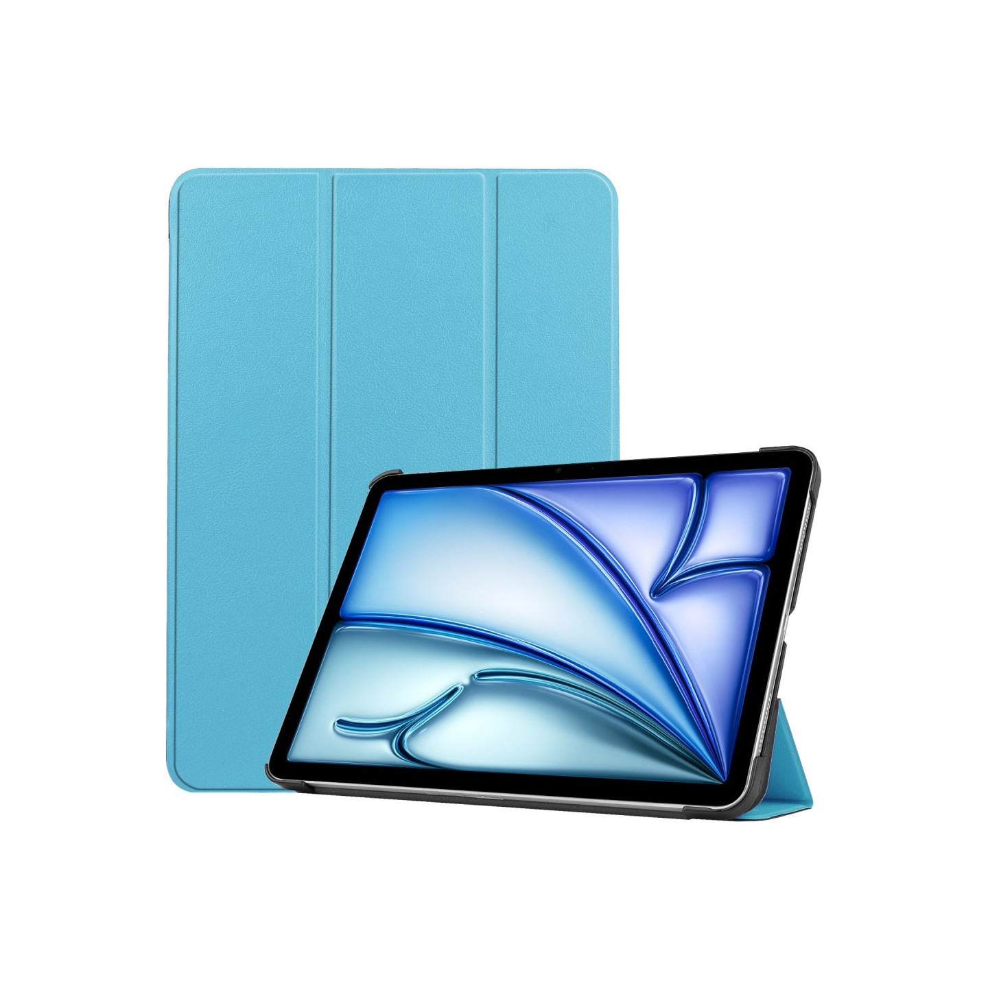 Til iPad Air 11 (2024) Etui Tre - fold Stativ Tablet Cover - LysBlå