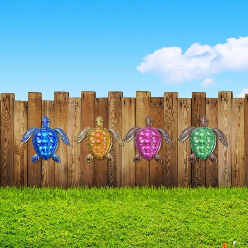 Turtle Wall Decal Garden Ornament 30.3x28x1.8cm - Red
