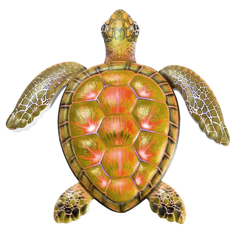 Turtle Wall Decal Garden Ornament 30.3x28x1.8cm - Yellow