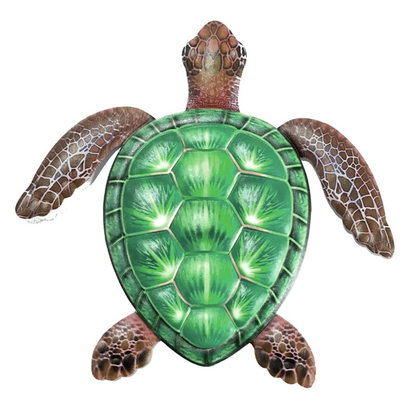 Turtle Wall Decal Garden Ornament 30.3x28x1.8cm - Green