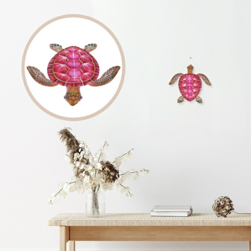 Turtle Wall Decal Garden Ornament 30.3x28x1.8cm - Green