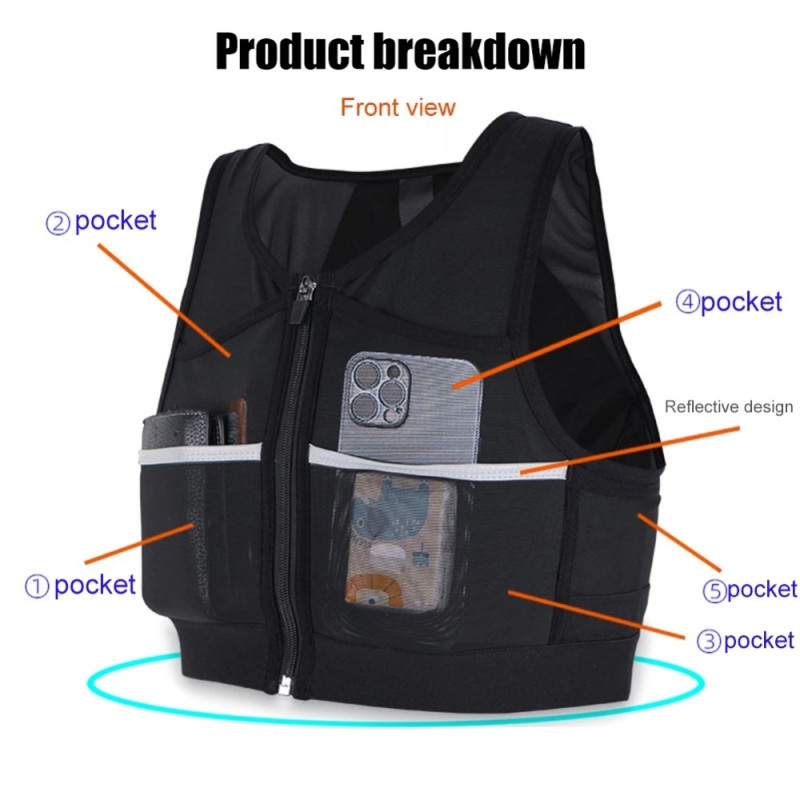 Hydration running vest Reflective bike running Marathon - Medium