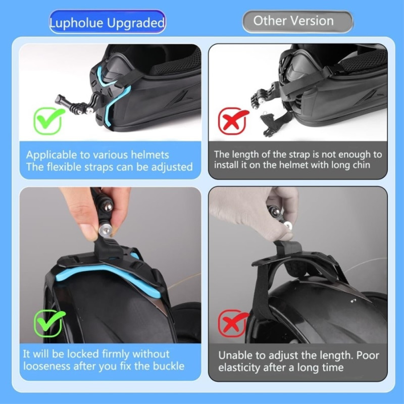 4 - i - 1 motorcykelhjelmholder til GoPro Insta 360 Session