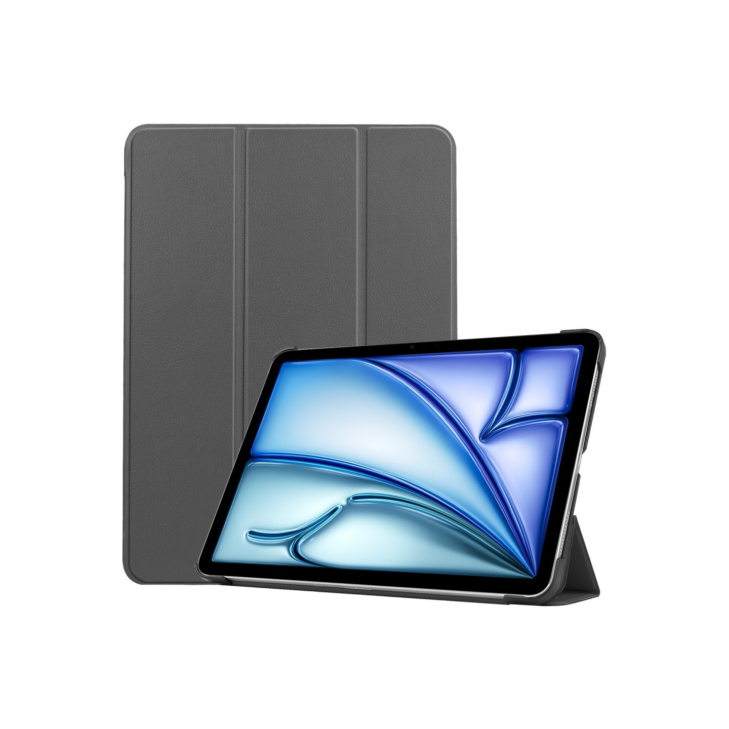 Til iPad Air 13 (2024) Etui Tre - fold Stativ Tablet Cover - Grå