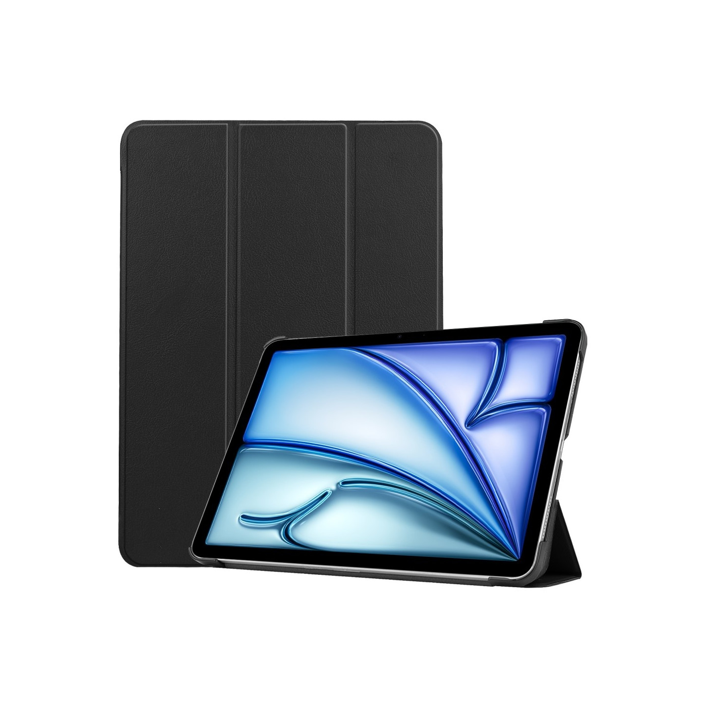 For iPad Air 13 (2024) Case Tri - fold Stand Tablet Cover - Black