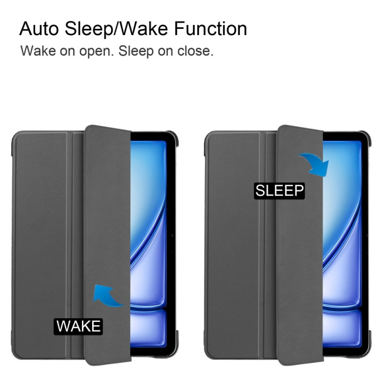 For iPad Air 13 (2024) Case Tri - fold Stand Tablet Cover - Gray