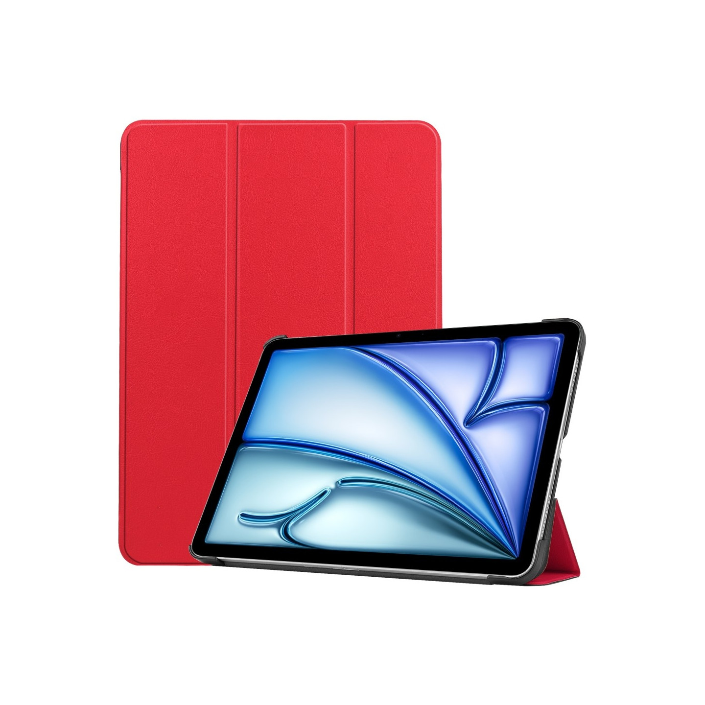 Til iPad Air 13 (2024) Etui Tre - fold Stativ Tablet Cover - Rød