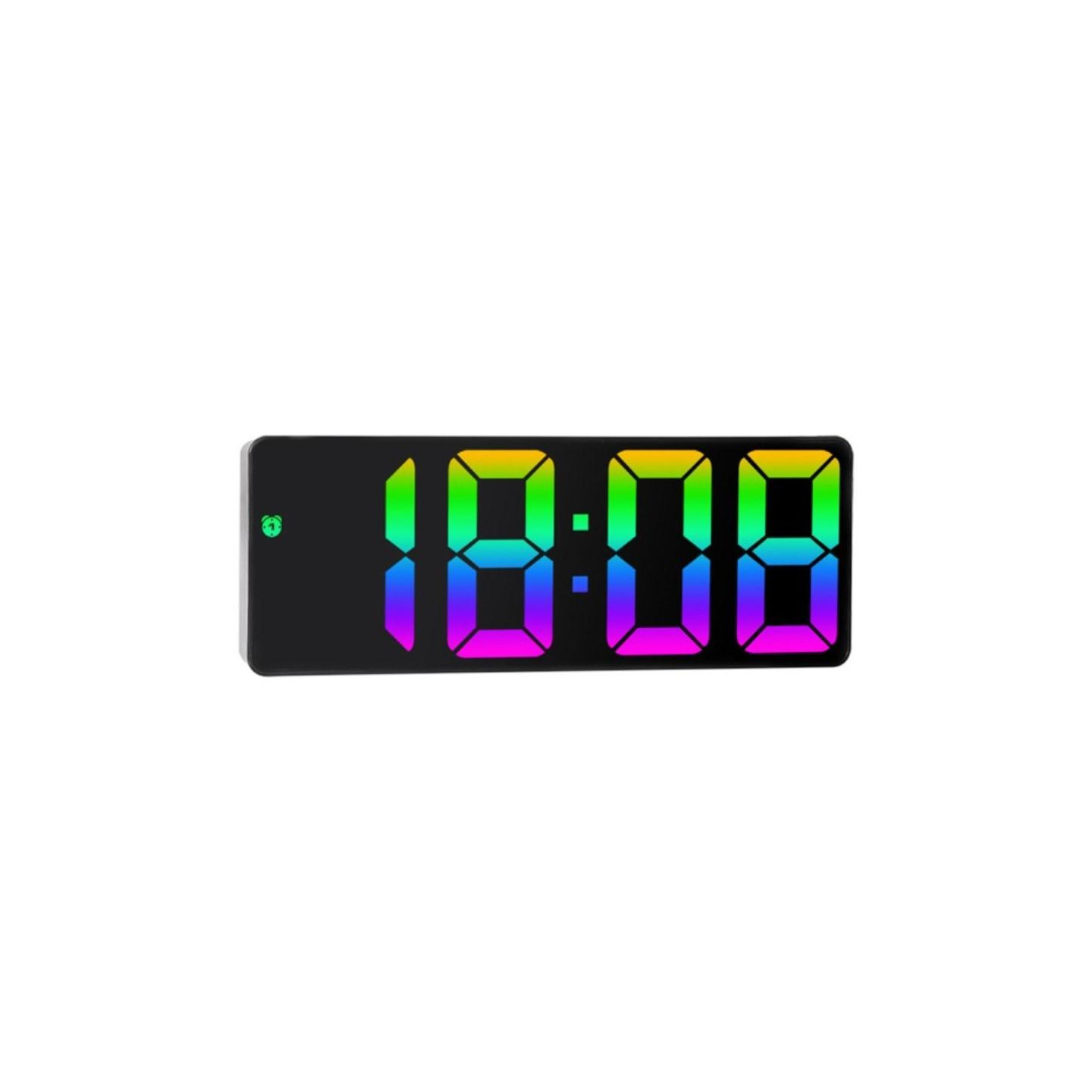 LED Clock Electronic Digital Alarm Clock Colorful Desktop Clock 12 / 24H Display
