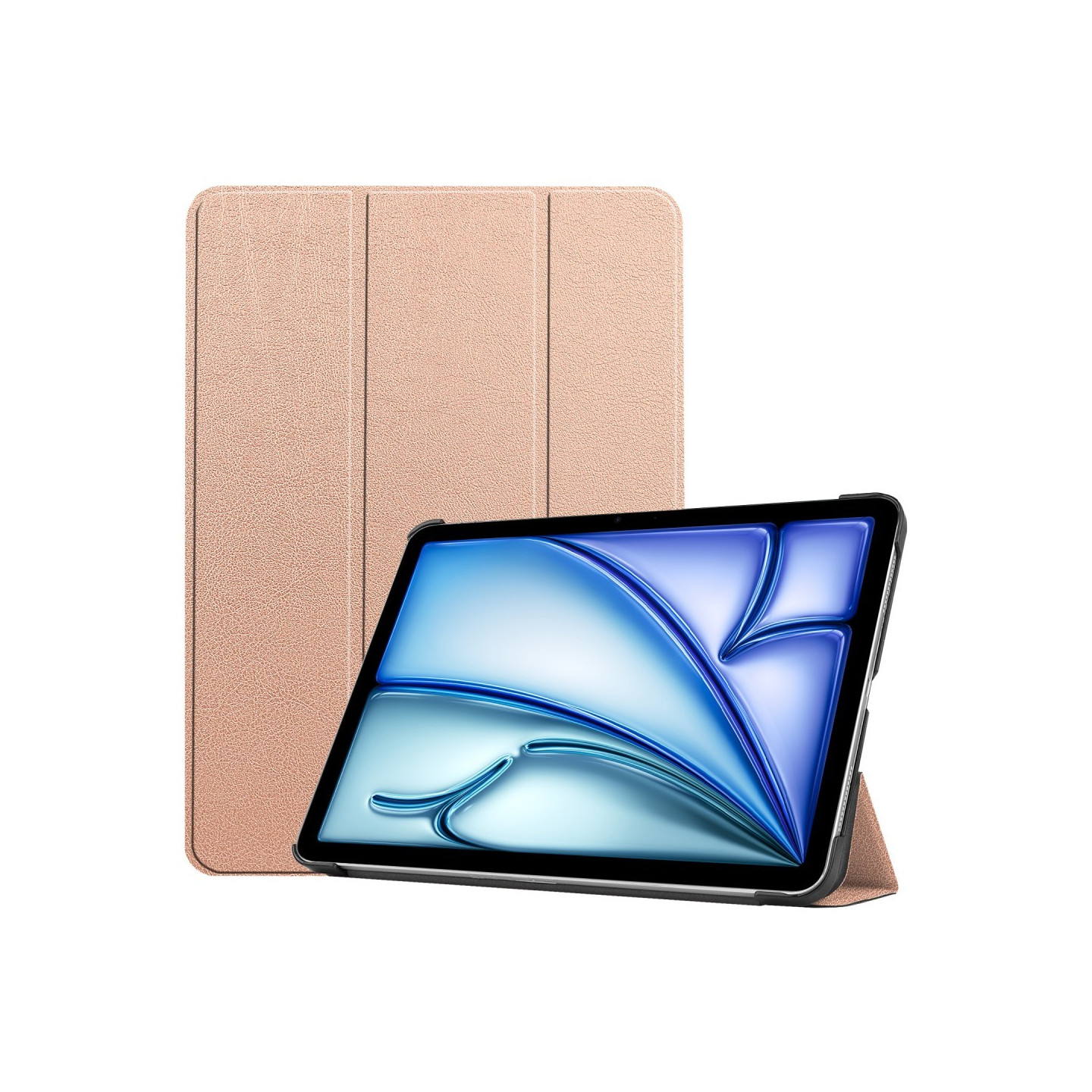 For iPad Air 13 (2024) Case Tri - fold Stand Tablet Cover - RoseGold