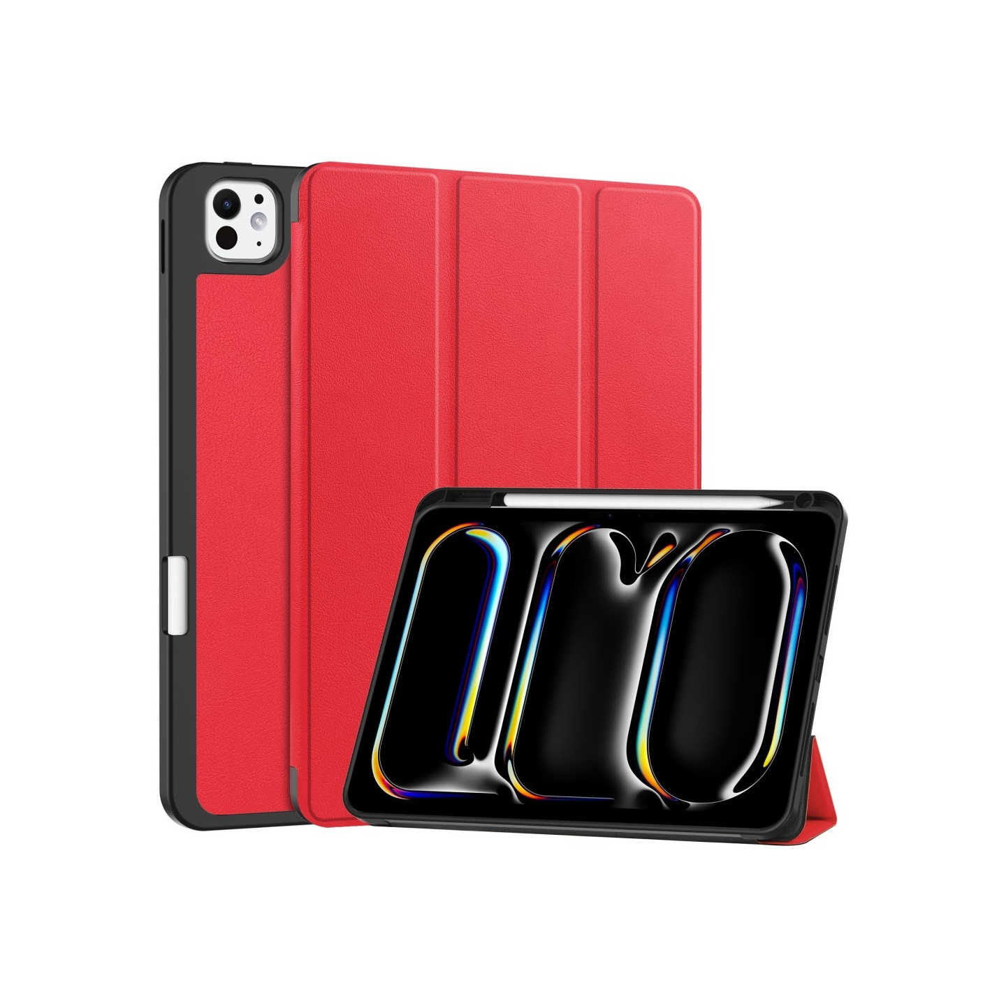 Til iPad Pro 11 (2024) Slim Fit Tri - Foldbart Etui Pennebrett - Rød