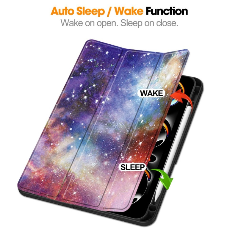 Til iPad Pro 11 (2024) Slim Fit Trifoldbart deksel Pennebrett - Galaxy