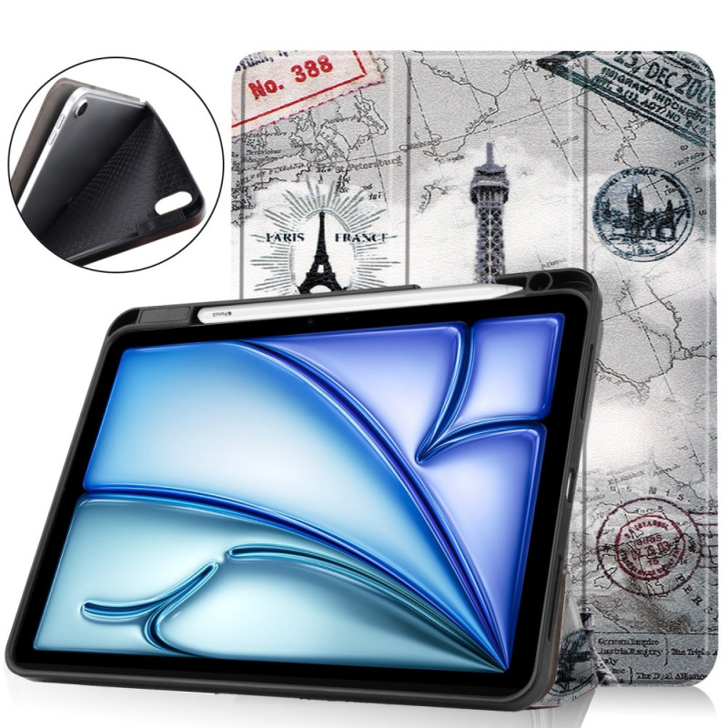 For iPad Air 11 (2024) Case Tri - fold Stand Tablet Cover with Pen Slot - Tower