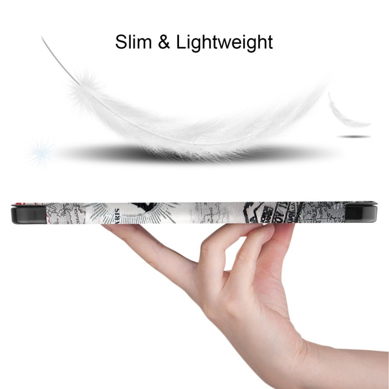 Til iPad Air 11 (2024) Etui Tre - fold Stativ Tablet Cover med Pen Holder - Tower