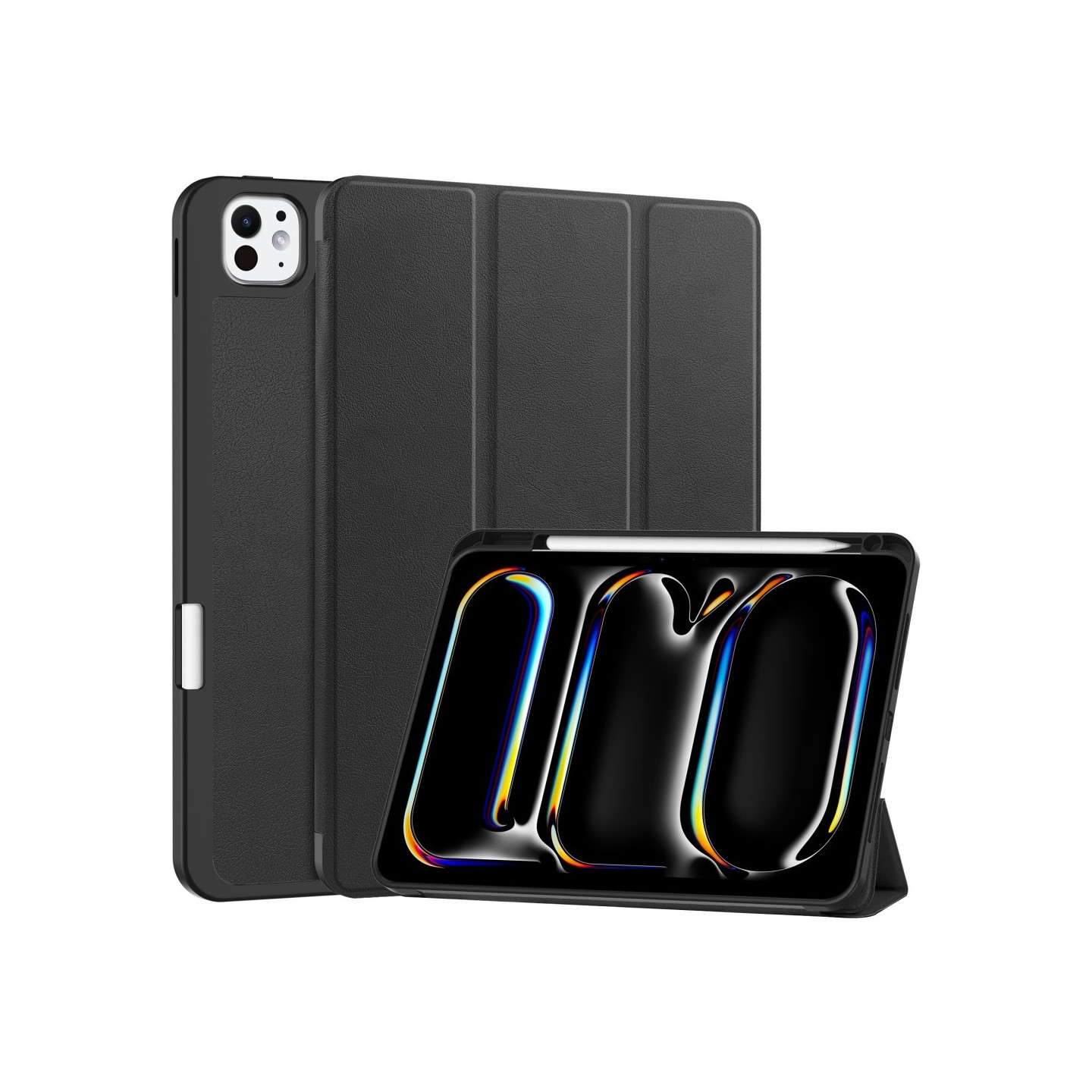 Til iPad Pro 11 (2024) Slim Fit Tri - Foldbart Etui Pennebrett - Svart