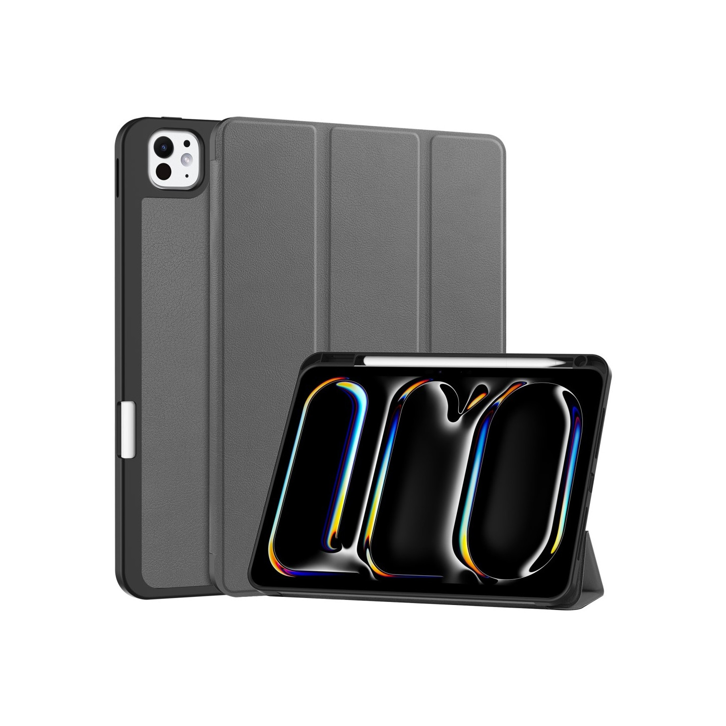 For iPad Pro 11 (2024) Case Tri - fold Stand Tablet Cover with Pen Slot