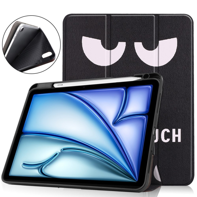 Til iPad Air 11 (2024) Etui Tre - fold Stativ Tablet Cover med Pen Holder - Don't Touch