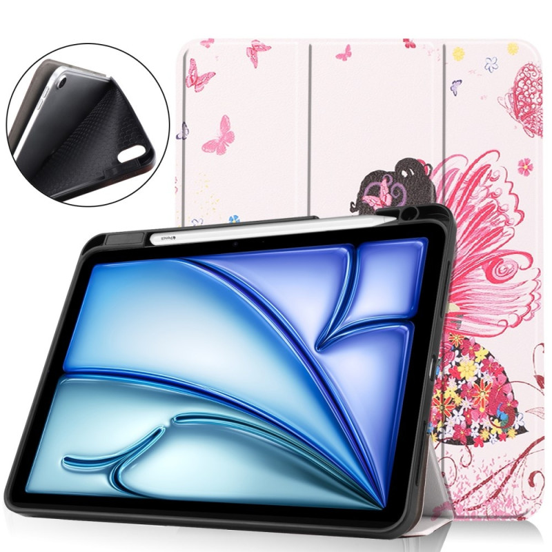 Til iPad Air 11 (2024) Etui Tre - fold Stativ Tablet Cover med Pen Holder - Girl