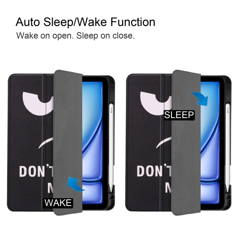 For iPad Air 11 (2024) Case Tri - fold Stand Tablet Cover with Pen Slot - Don't Touch