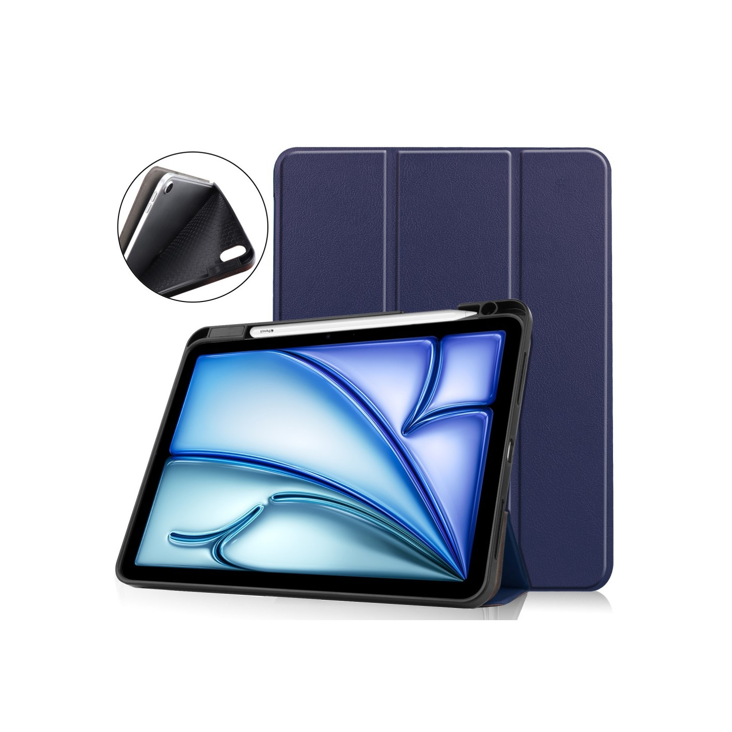 For iPad Air 11 (2024) Case Tri - fold Stand Tablet Cover with Pen Slot