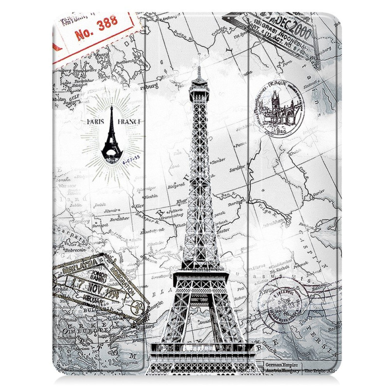 Til iPad Air 13 (2024) Etui Tre - fold Stativ Tablet Cover med Pen Holder - Tower