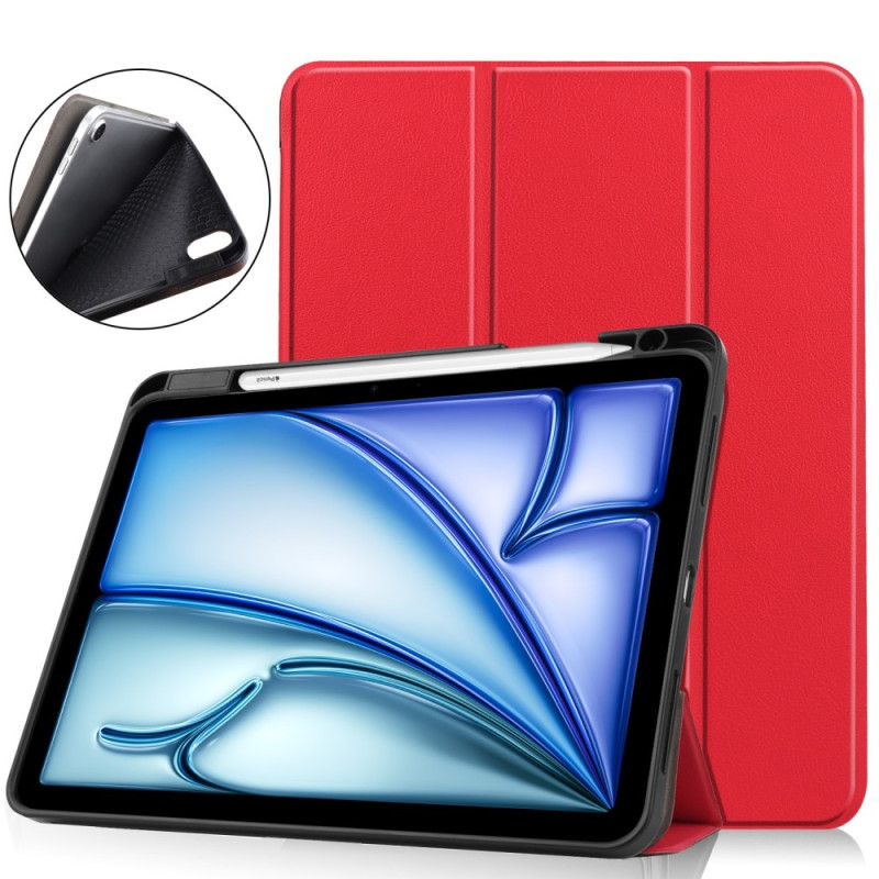 Til iPad Air 11 (2024) Etui Tre - fold Stativ Tablet Cover med Pen Holder