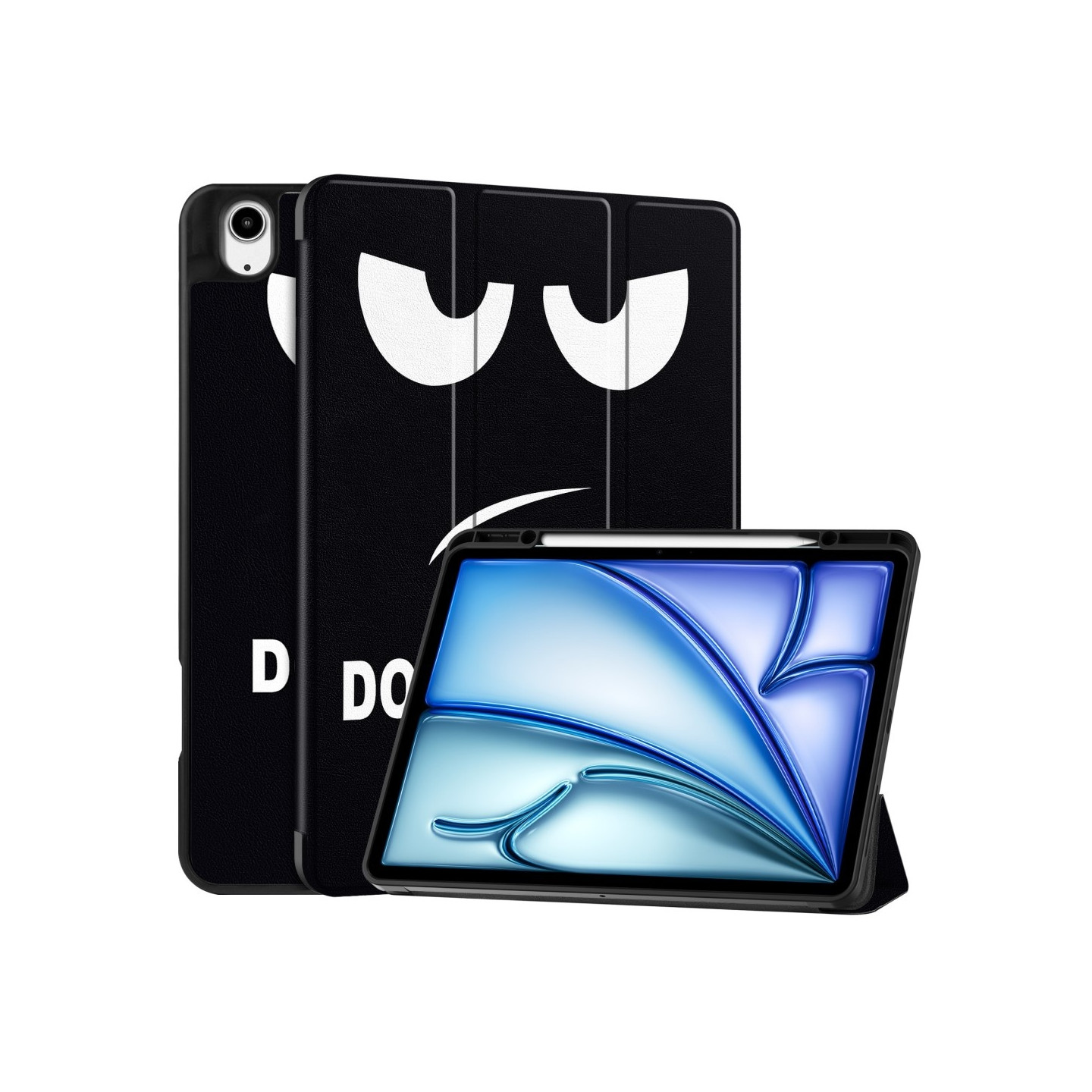 For iPad Air 13 (2024) Case Tri - fold Stand Tablet Cover with Pen Slot - Don't Touch