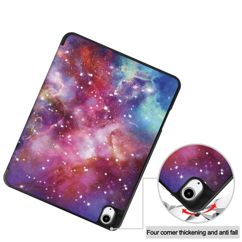 For iPad Air 13 (2024) Case Tri - fold Stand Tablet Cover with Pen Slot - Galaxy