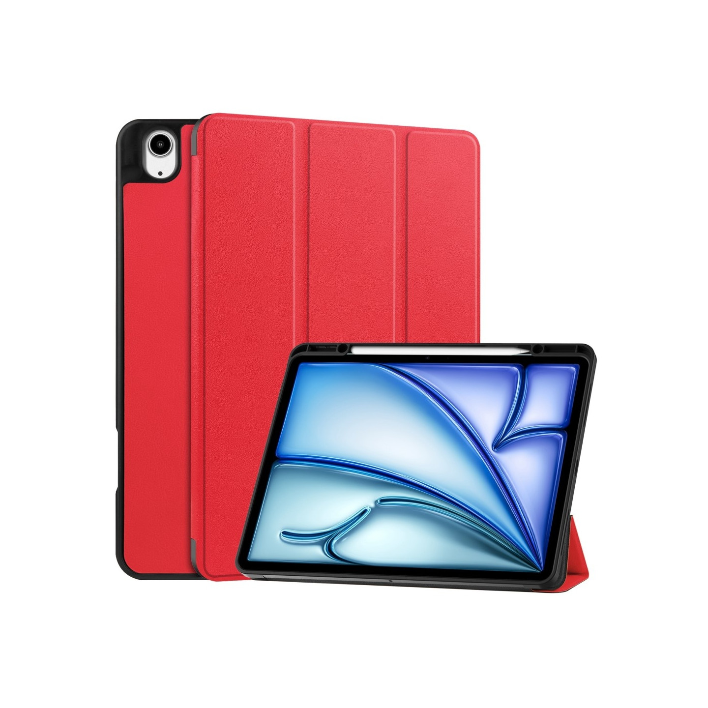 Til iPad Air 13 (2024) Etui Tre - fold Stativ Tablet Cover med Pen Holder