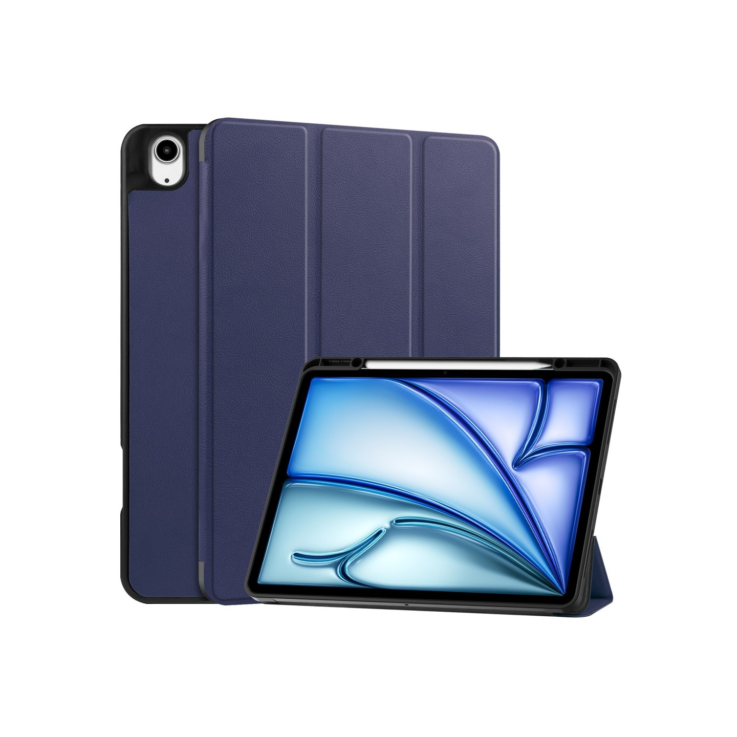 Til iPad Air 13 (2024) Etui Tre - fold Stativ Tablet Cover med Pen Holder