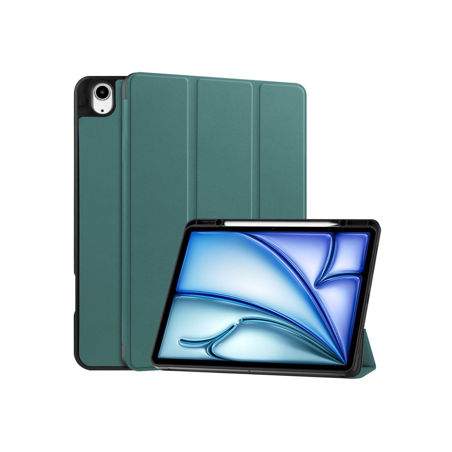Til iPad Air 13 (2024) Etui Tre - fold Stativ Tablet Cover med Pen Holder
