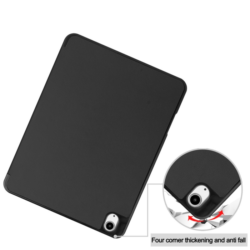 For iPad Air 13 (2024) Case Tri - fold Stand Tablet Cover with Pen Slot - Black