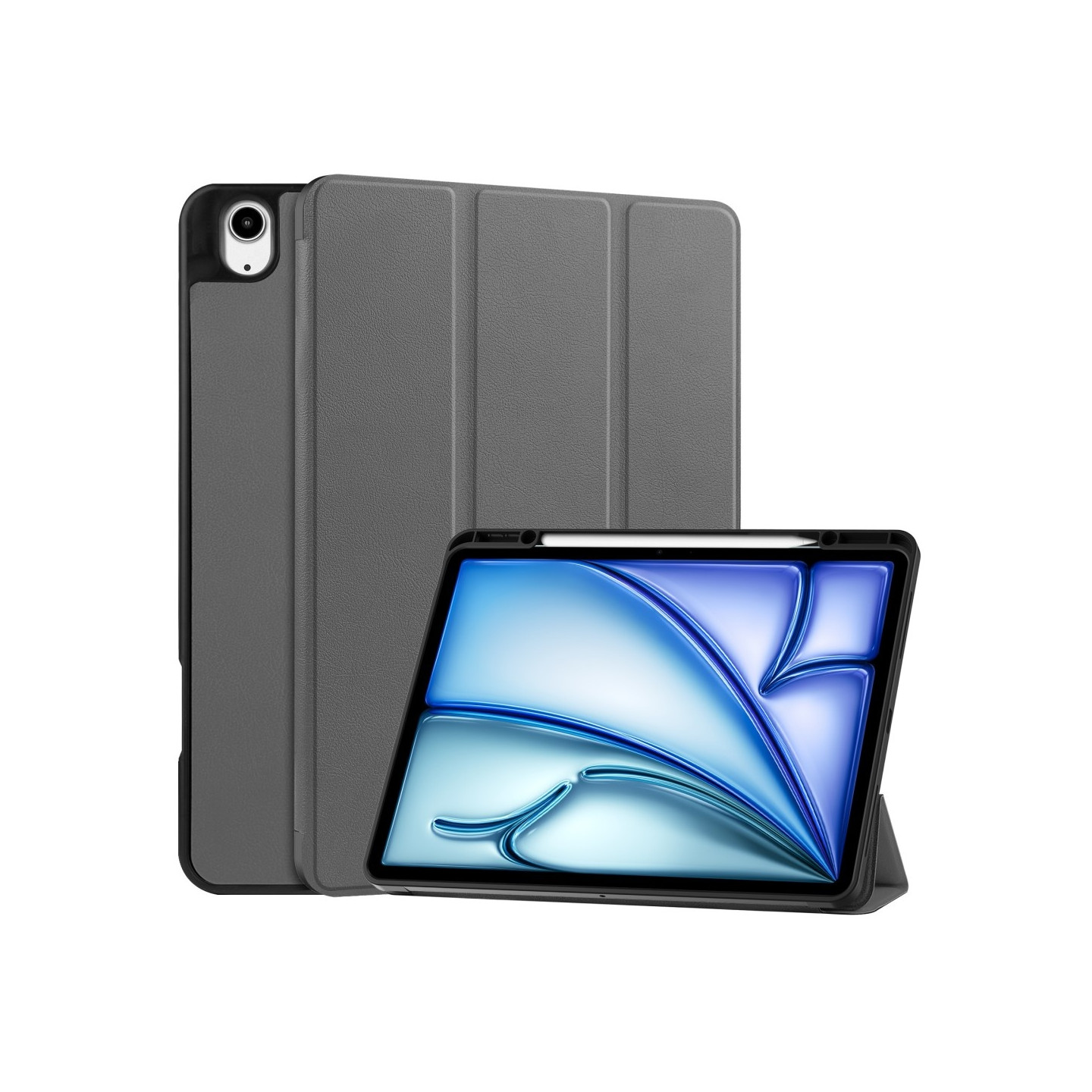Til iPad Air 13 (2024) Etui Tre - fold Stativ Tablet Cover med Pen Holder