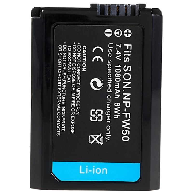 NP - FW50 batteri til Sony A6400/A6000/ZVE 10/A7M2/A6100/A6300/A7R2/A5100 Etc