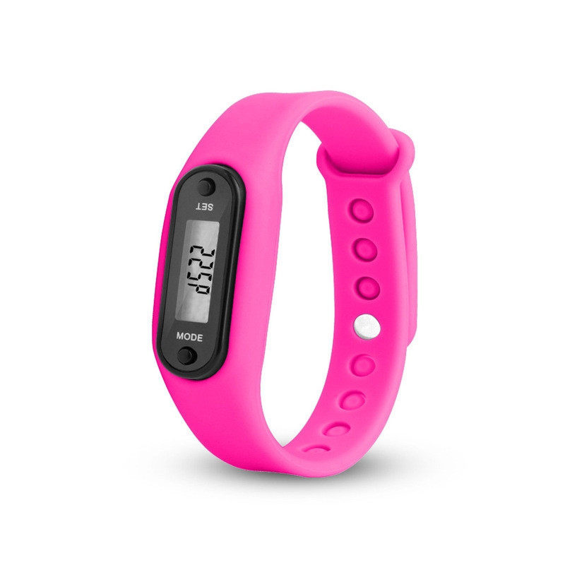 Type B Pedometer Clock Model Comfortable to Wear - Hot Pink