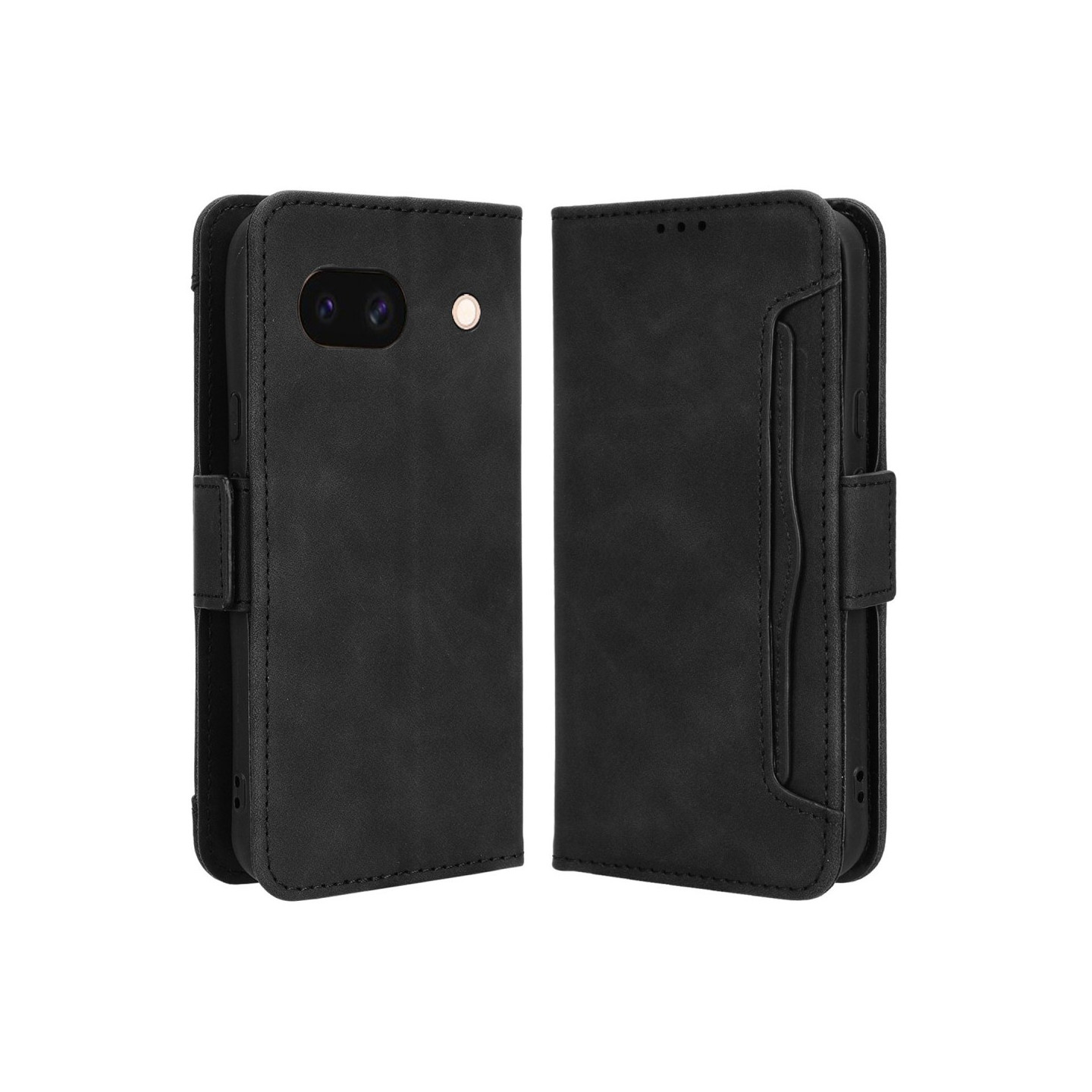 Google Pixel 8a Multiple Card Slots Phone Wallet Case - Black