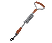 DUOMM hundkoppel i nylon läderhandtag dragrep husdjur hund