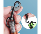 DUOMM hundkoppel i nylon läderhandtag dragrep husdjur hund